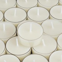 36Pcs Pure Beeswax Tealight Candles Natural Scent Clear Cup White