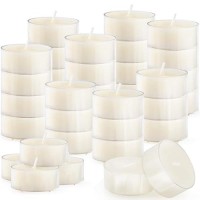 36Pcs Pure Beeswax Tealight Candles Natural Scent Clear Cup White