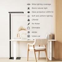 Sterren Eyecare Led Floor Lamp 76 Tall Office Floor Lamp 80W Black Modern Freestanding Lamp 10000Lm Bright Reading Lamp For