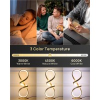 Jioodich 2 Pack Table Lamps Led Touch Dimmable Spiral Desk Lamp 3 Color Temperature Modern Nightstand Lamp Unique Bedside La