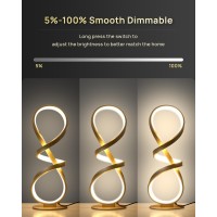 Jioodich 2 Pack Table Lamps Led Touch Dimmable Spiral Desk Lamp 3 Color Temperature Modern Nightstand Lamp Unique Bedside La