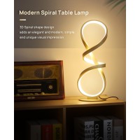 Jioodich 2 Pack Table Lamps Led Touch Dimmable Spiral Desk Lamp 3 Color Temperature Modern Nightstand Lamp Unique Bedside La