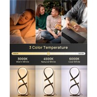 Jioodich Set Of 2 Table Lamps Led Touch Dimmable Spiral Desk Lamp 3 Color Temperature Modern Nightstand Lamp Unique Bedside