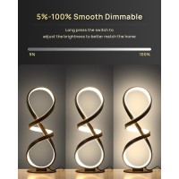 Jioodich Set Of 2 Table Lamps Led Touch Dimmable Spiral Desk Lamp 3 Color Temperature Modern Nightstand Lamp Unique Bedside