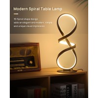 Jioodich Set Of 2 Table Lamps Led Touch Dimmable Spiral Desk Lamp 3 Color Temperature Modern Nightstand Lamp Unique Bedside