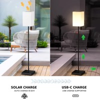 Uuffoo Solar Floor Lamp Outdoor With Light Sensor Remote Dimming 2-In-1 Rechargeable 8 Colors Ip44 Outdoor Floor Lamp Patio Floor Lamp Garden Solar Ideal For Patio Balcony Garden Living Room (B)