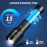 Gisaev Rechargeable Flashlights High Lumens Led 900 000 Lumens Super Bright Tactical Flashlight With 3 Modes Waterproof Han