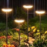 Eleclink Solar Lights Outdoor Garden 6 Pack 31 Tall Solar Pathway Lights Outdoor Waterproof Bright Solar Garden Lights For H