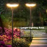 Eleclink Solar Lights Outdoor Garden 6 Pack 31 Tall Solar Pathway Lights Outdoor Waterproof Bright Solar Garden Lights For H