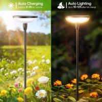 Eleclink Solar Lights Outdoor Garden 6 Pack 31 Tall Solar Pathway Lights Outdoor Waterproof Bright Solar Garden Lights For H