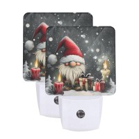 Nameapo Gnome Candles Christmas Led Plugin Night Light 2Pack Auto Sensor Nightlights Set Of 2 For Bedroom Bathroom