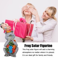 Frog Solar Figurine Light Statue Outdoor Gardening Gifts Decoration Garden Frogs Yard Decor Lamp With 8 Led Lights And Succulent