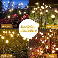 Solar Garden Lights Outdoor 6 Pack Solar Powered Swaying Lights Solar Firefly Lights Outdoor Waterproof With 2 Lighting Modes