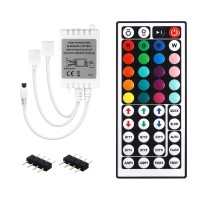 Dual Outputs 44 Keys Ir Remote Controller 4 Pin 2 Ports Rgb Control Box Rgb Led Strip Light Controller With Wirelessreceiver For