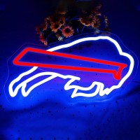 Football Neon Signs Buffalo Team Logo Light Sport Decor Signs Football Led Light Up Sign For Man Cave Bar Pub Bedroom Club Wall