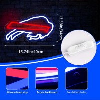 Football Neon Signs Buffalo Team Logo Light Sport Decor Signs Football Led Light Up Sign For Man Cave Bar Pub Bedroom Club Wall