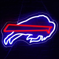 Football Neon Signs Buffalo Team Logo Light Sport Decor Signs Football Led Light Up Sign For Man Cave Bar Pub Bedroom Club Wall