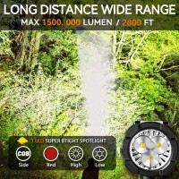 Rechargeable Spotlight 3Led 1500 000 Lumens 24H Handheld Hunting Spotlight Flashlight Led Spot Light With Cob Light And Solar P