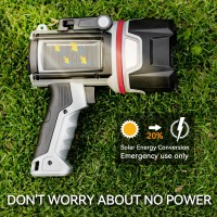 Rechargeable Spotlight 3Led 1500 000 Lumens 24H Handheld Hunting Spotlight Flashlight Led Spot Light With Cob Light And Solar P