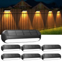 Wdtpro Solar Fence Lights 6 Pack Waterproof Solar Outdoor Lights Led Warm White Color Changing Deck Light Solar Powered For