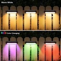 Wdtpro Solar Fence Lights 6 Pack Waterproof Solar Outdoor Lights Led Warm White Color Changing Deck Light Solar Powered For