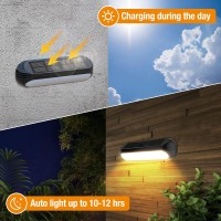 Wdtpro Solar Fence Lights 6 Pack Waterproof Solar Outdoor Lights Led Warm White Color Changing Deck Light Solar Powered For