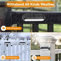 Wdtpro Solar Fence Lights 6 Pack Waterproof Solar Outdoor Lights Led Warm White Color Changing Deck Light Solar Powered For