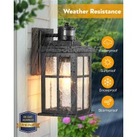 Vianis Motion Sensor Outdoor Light Fixtures Wall Mount Black Porch Lights Outdoor Lantern Antirust Waterproof Exterior Lights