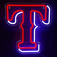 Baseball Neon Sign Rangers Team Logo Light Baseball Neon Light Up Signs Sport Neon Lights Baseball Decor For Club Bedroom Man Ca