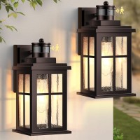 Vianis Brown Exterior Lighting Fixtures Wall Mount With Motion Sensor 2 Packs Oil Rubbed Bronze Outdoor Wall Sconce Lantern 10