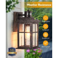 Vianis Brown Exterior Lighting Fixtures Wall Mount With Motion Sensor 2 Packs Oil Rubbed Bronze Outdoor Wall Sconce Lantern 10