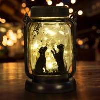 Dog Solar Lanterns Outdoor Garden Solar Dog Lights Dog Lover Gifts For Women Dog Themed Birthday Gifts For Mom Grandma Aunt Sis