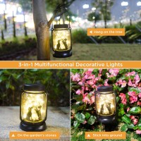 Dog Solar Lanterns Outdoor Garden Solar Dog Lights Dog Lover Gifts For Women Dog Themed Birthday Gifts For Mom Grandma Aunt Sis