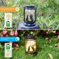 Dog Solar Lanterns Outdoor Garden Solar Dog Lights Dog Lover Gifts For Women Dog Themed Birthday Gifts For Mom Grandma Aunt Sis