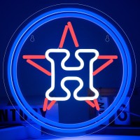 Baseball Neon Signs Astros Team Logo Light Baseball Neon Light Sign Sports Neon Lights Baseball Decor For Club Bedroom Man Cave