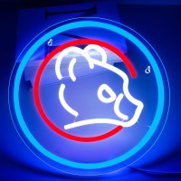 Baseball Neon Sign Cubs Team Logo Light Baseball Led Neon Wall Light Sports Neon Lights Baseball Decor For Club Bedroom Man Cave