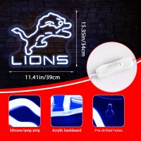 Football Neon Signs Lions Team Logo Light Sports Decor Signs Football Led Neon Light Sign For Man Cave Bedroom Club Sports Signs