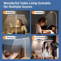 Seoufrdz Desk Lamp 3 Colors Stepless Dimming Led Desk Lamps For Home Office Adjustable Memory Desk Light With Clamp Touch Contr