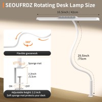 Seoufrdz Desk Lamp 3 Colors Stepless Dimming Led Desk Lamps For Home Office Adjustable Memory Desk Light With Clamp Touch Contr