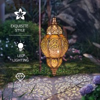 Hanging Solar Lantern Outdoor Decor Moroccan Solar Lights For Outside Garden Decorations Waterproof Solar Lanterns Garden Gift