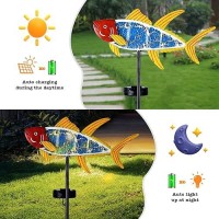 Yiosaxsolar Outdoor Lights Decorativeyard Outdoor Decorative Garden Stakes Fish Decorative Waterproof 7 Led Light Decor Ocea