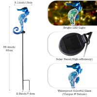 Yiosaxsolar Outdoor Lights Decorativeyard Outdoor Decorative Garden Stakes Seahorse Decorative Waterproof 7 Led Light Decor