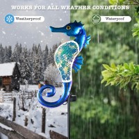 Yiosaxsolar Outdoor Lights Decorativeyard Outdoor Decorative Garden Stakes Seahorse Decorative Waterproof 7 Led Light Decor