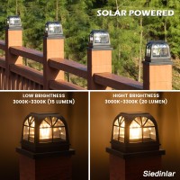 Siedinlar Solar Post Lights Outdoor Fence Deck Post Cap Light 2 Brightness Edison Led Bulbs For 4X4 5X5 Vinyl Wooden Posts Patio