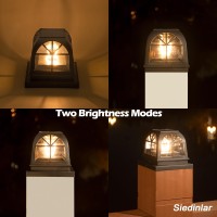 Siedinlar Solar Post Lights Outdoor Fence Deck Post Cap Light 2 Brightness Edison Led Bulbs For 4X4 5X5 Vinyl Wooden Posts Patio