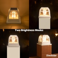 Siedinlar Solar Post Lights Outdoor Fence Deck Post Cap Light 2 Brightness Edison Led Bulbs For 4X4 5X5 Vinyl Wooden Posts Patio