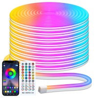 Minetom 33Ft Led Neon Rope Lights Rgb Led Strip Lights Control With Appremote Ip68 Waterproof Flexible Outdoor Led Rope Ligh