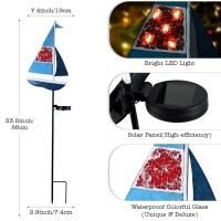 Yiosax Sailboatsolar Garden Lightsyard Outdoor Decorative Metal Garden Accessories Stake Lights Gift Waterproof 5 Led For Fl