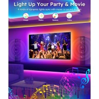 Moriacc Led Strip Lights For Tv 164Ft Backlight For 5570 Inch Tvs Smart Led Strip Lights For Bedroom With Bluetooth App Re