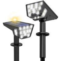 Solar Spot Lights Outdoor Ip65 Waterproof 53 Leds Solar Powered Garden Yard Lights Outdoor 3 Modes Landscape Spotlight Wall Lig